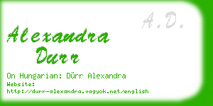 alexandra durr business card