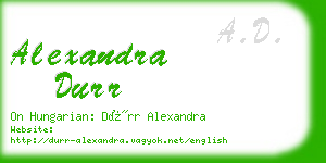 alexandra durr business card